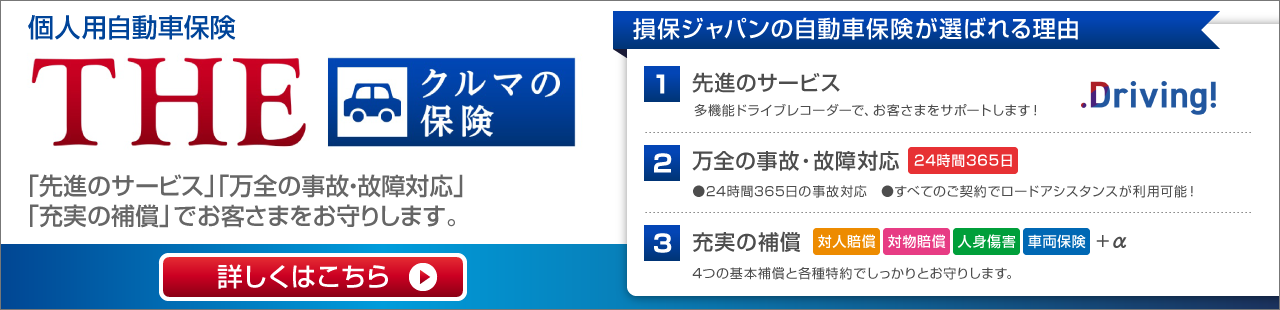 個人用自動車保険「ＴＨＥ クルマの保険」