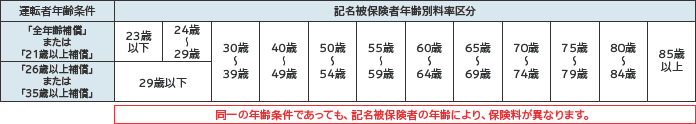 記名被保険者年齢区分