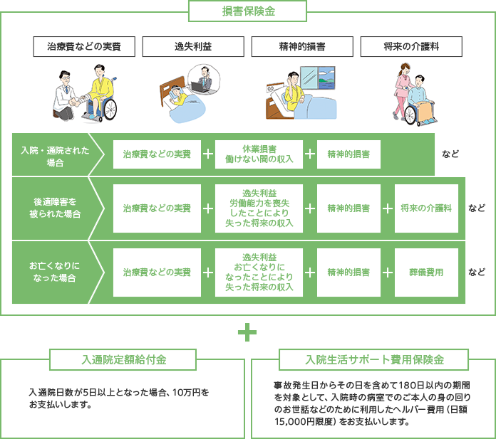 the クルマの保険 の人身傷害保険 公式 損保ジャパン