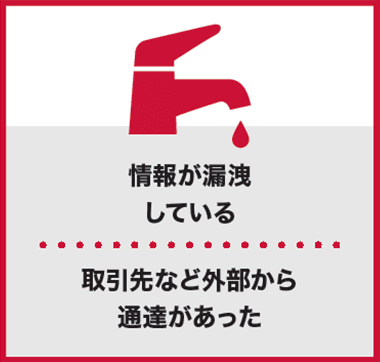 【情報が漏洩している】取引先など外部から通達があった