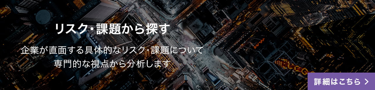 リスク・課題から探す 企業が直面する具体的なリスク・課題について専門的な視点から分析します