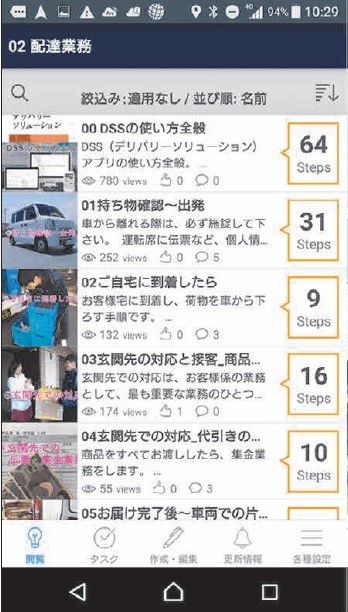 図2 配送業務の電子マニュアルのイメージ