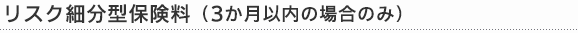 リスク細分型保険料（3か月以内の場合のみ）