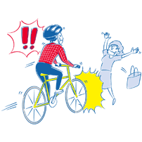 自転車で歩行者と接触しケガをさせた
