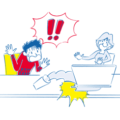 日常生活の幅広いリスク　ケース1のイラスト