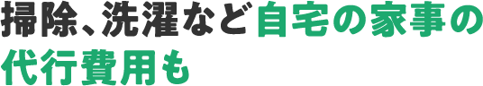 掃除、洗濯など自宅の家事の代行費用も